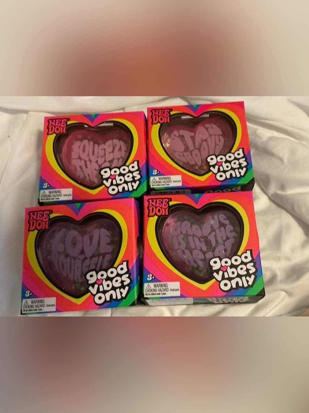 Good Vibes Only Heart Squishy Stress Toy - Purple - NeeDoh